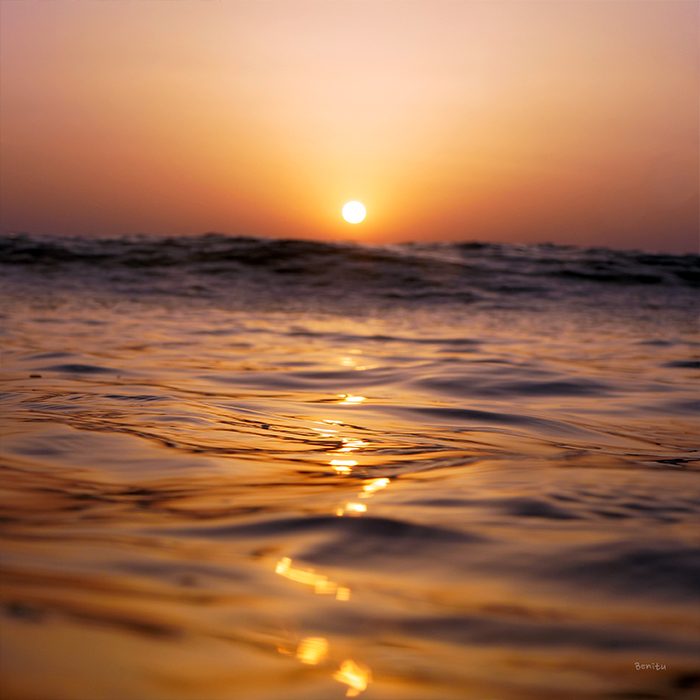 sunset water